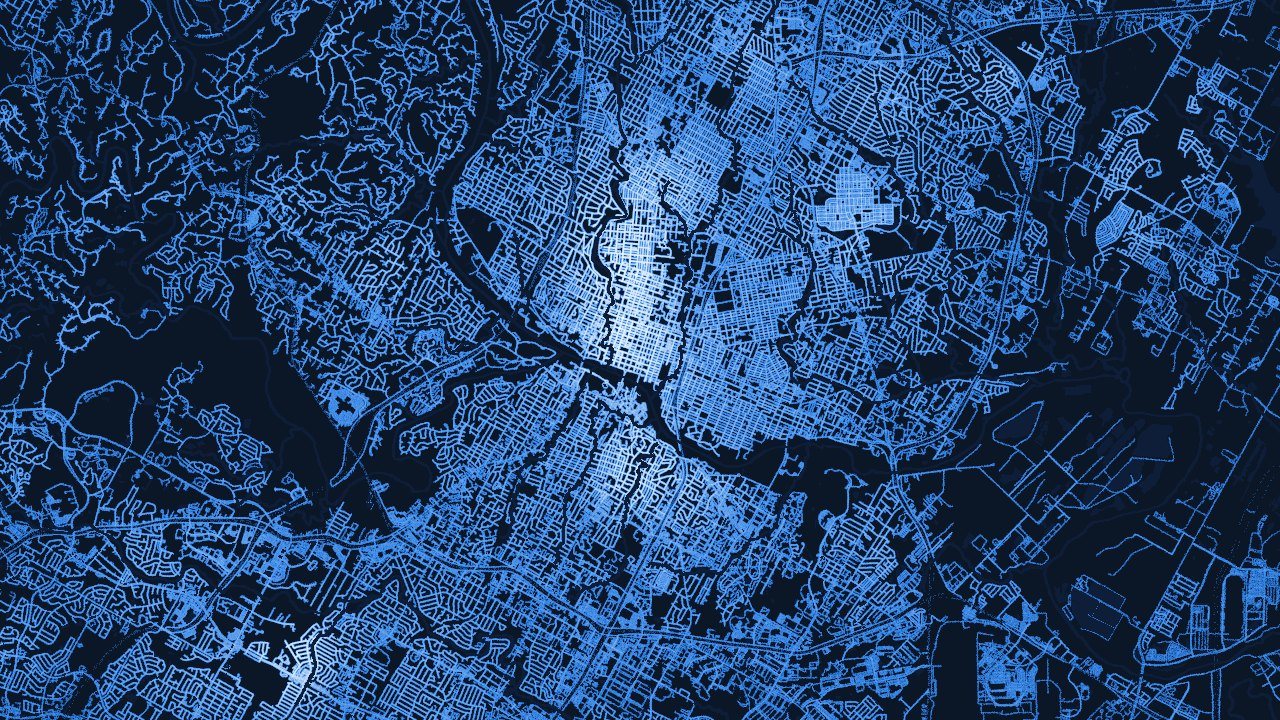 Density map of 8.5 million delivery points in Austin, Texas